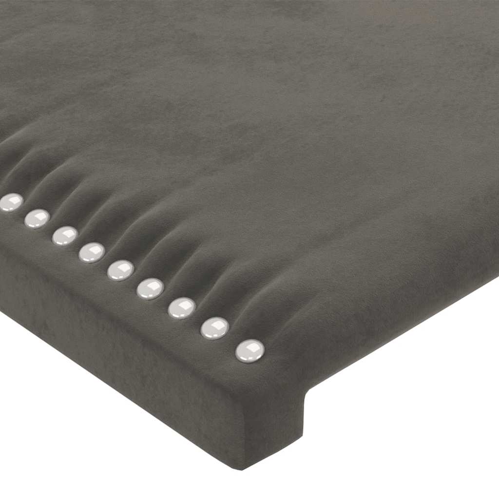 Hoofdbord LED 144x5x118/128 cm fluweel donkergrijs is nu te koop bij PeponiXL, paradijselijk wonen!