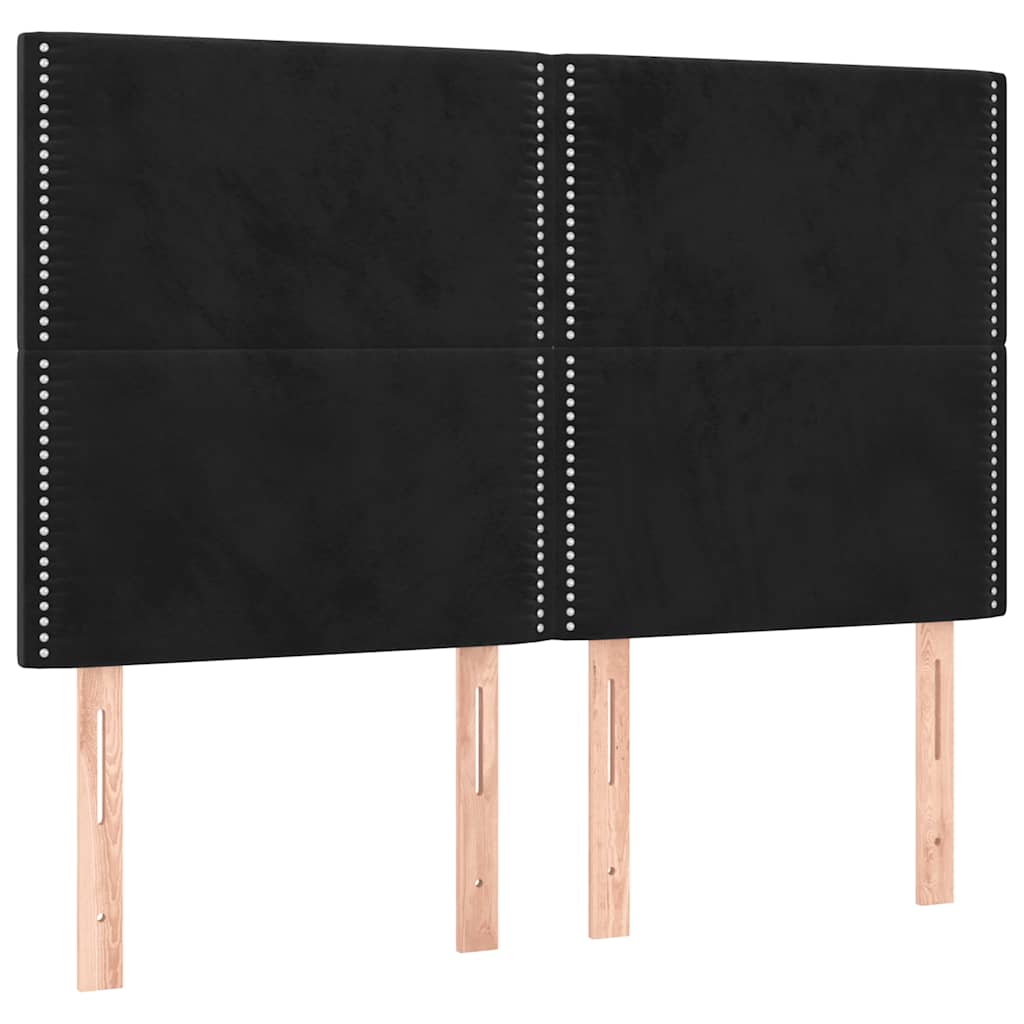 Hoofdbord LED 144x5x118/128 cm fluweel zwart is nu te koop bij PeponiXL, paradijselijk wonen!