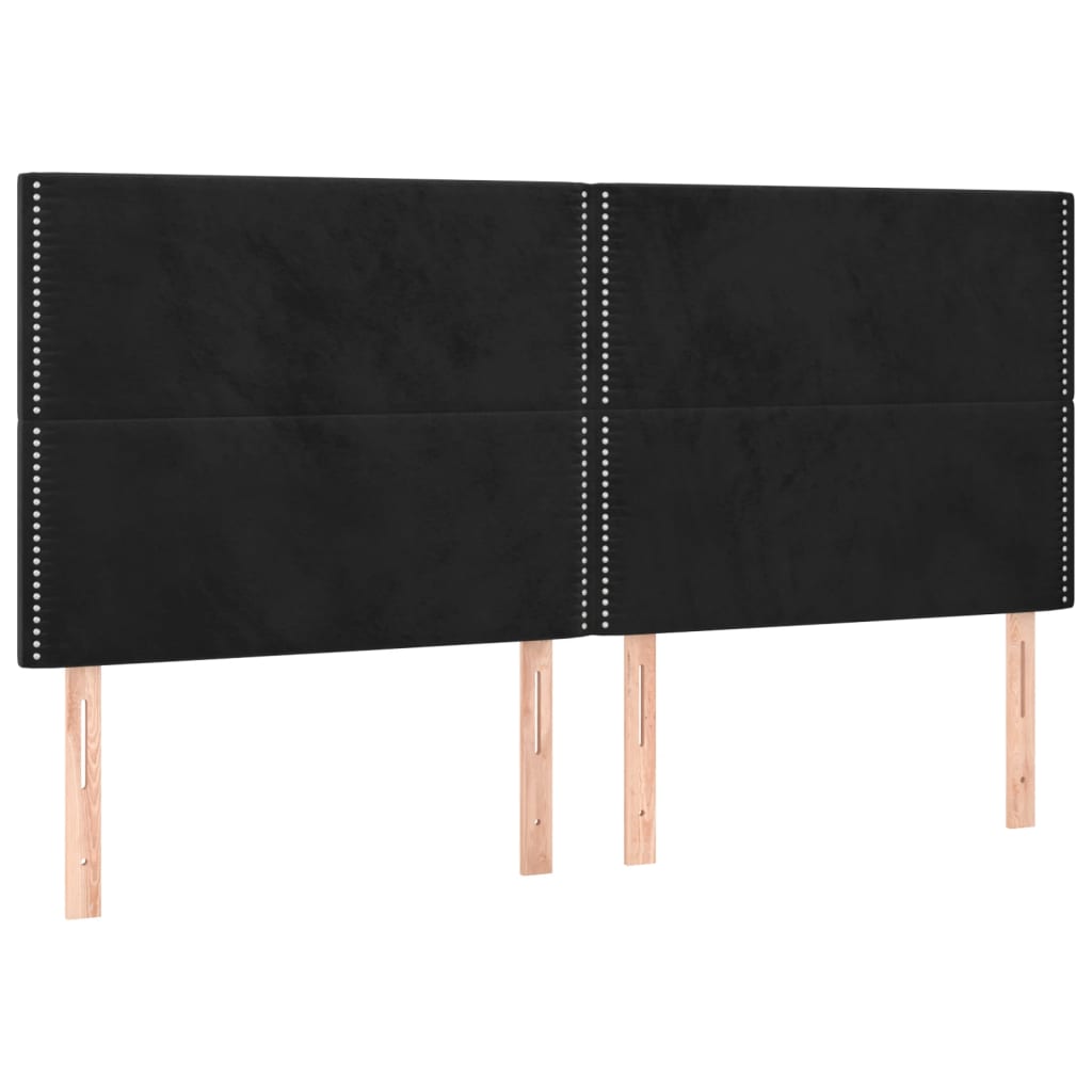 Hoofdbord LED 160x5x118/128 cm fluweel zwart is nu te koop bij PeponiXL, paradijselijk wonen!