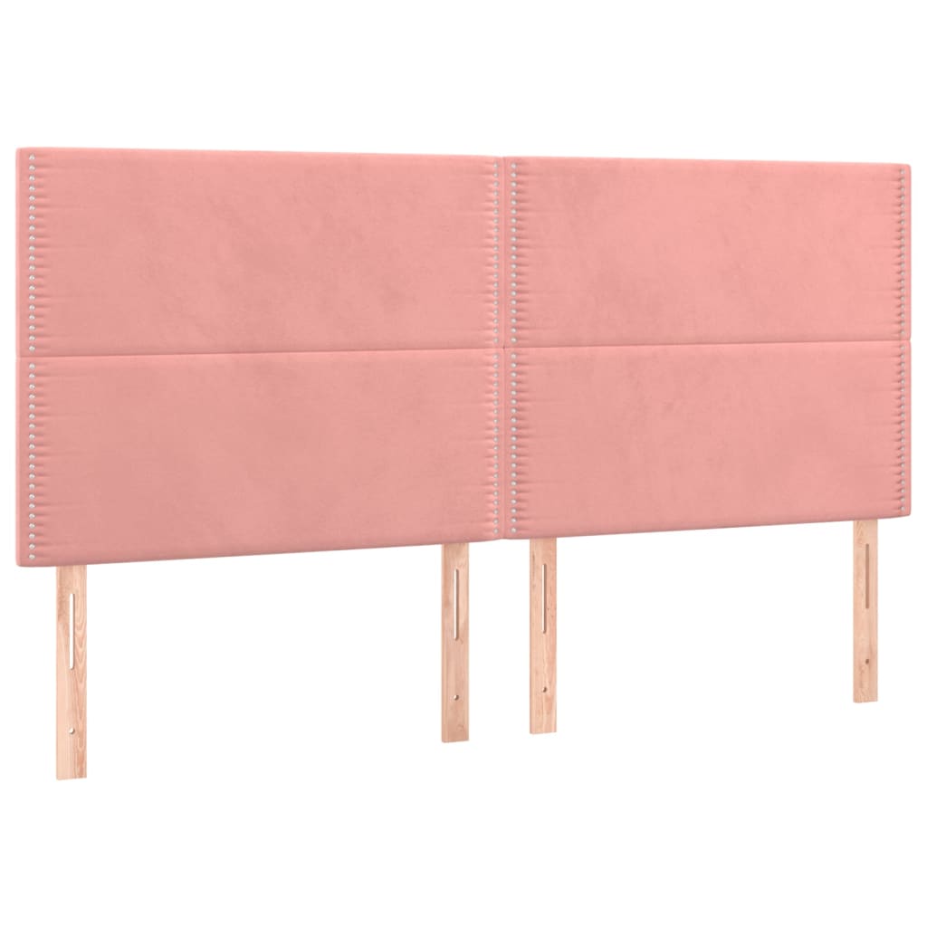 Hoofdbord LED 160x5x118/128 cm fluweel roze is nu te koop bij PeponiXL, paradijselijk wonen!