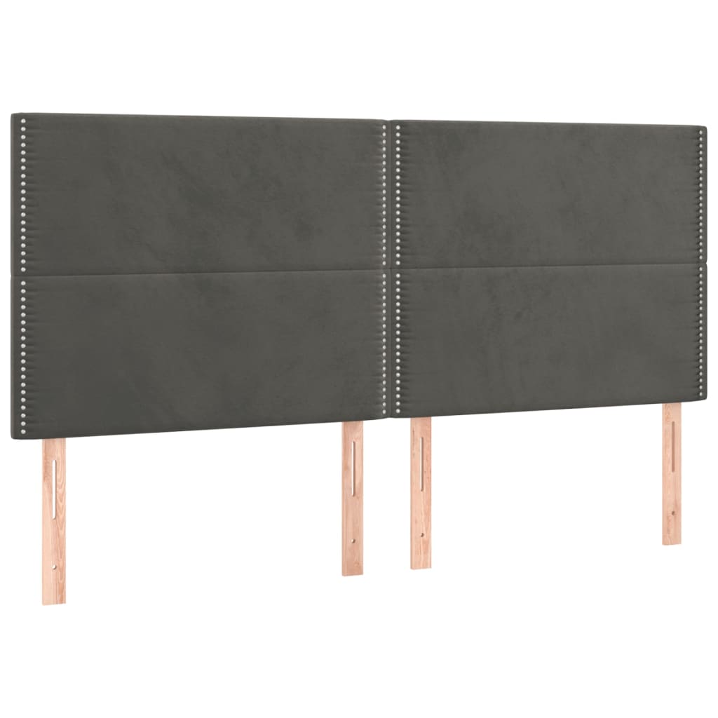 Hoofdbord LED 180x5x118/128 cm fluweel donkergrijs is nu te koop bij PeponiXL, paradijselijk wonen!