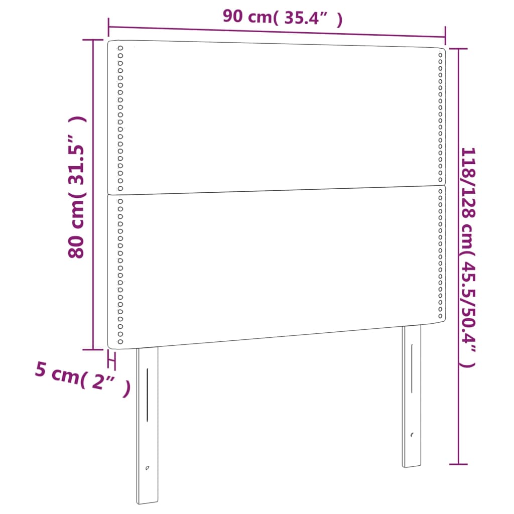 Hoofdbord LED 90x5x118/128 cm kunstleer zwart is nu te koop bij PeponiXL, paradijselijk wonen!