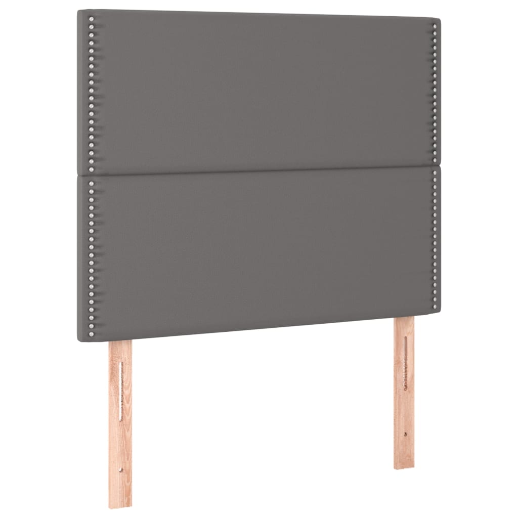 Hoofdbord LED 90x5x118/128 cm kunstleer grijs is nu te koop bij PeponiXL, paradijselijk wonen!