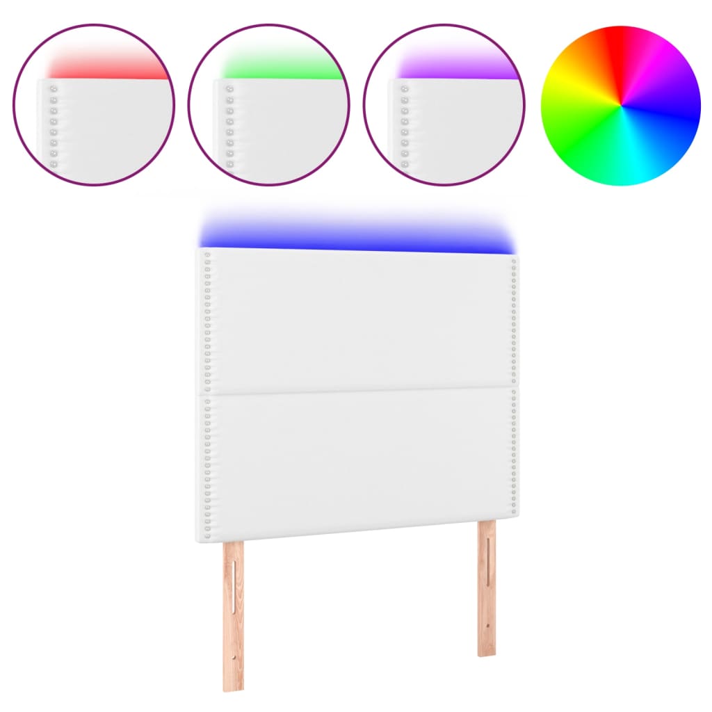 Hoofdbord LED 100x5x118/128 cm kunstleer wit is nu te koop bij PeponiXL, paradijselijk wonen!