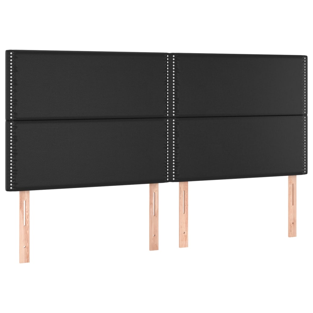 Hoofdbord LED 200x5x118/128 cm kunstleer zwart is nu te koop bij PeponiXL, paradijselijk wonen!