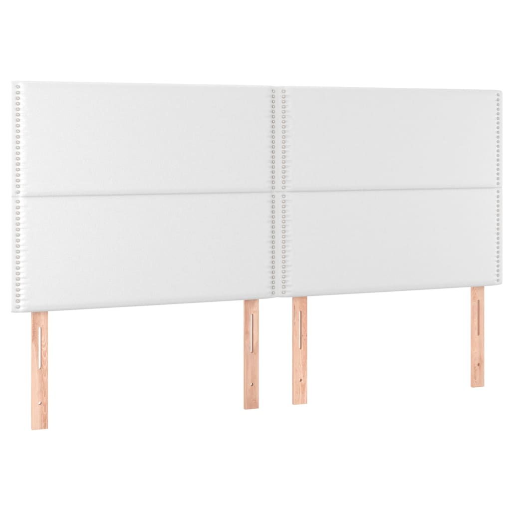 Hoofdbord LED 200x5x118/128 cm kunstleer wit is nu te koop bij PeponiXL, paradijselijk wonen!