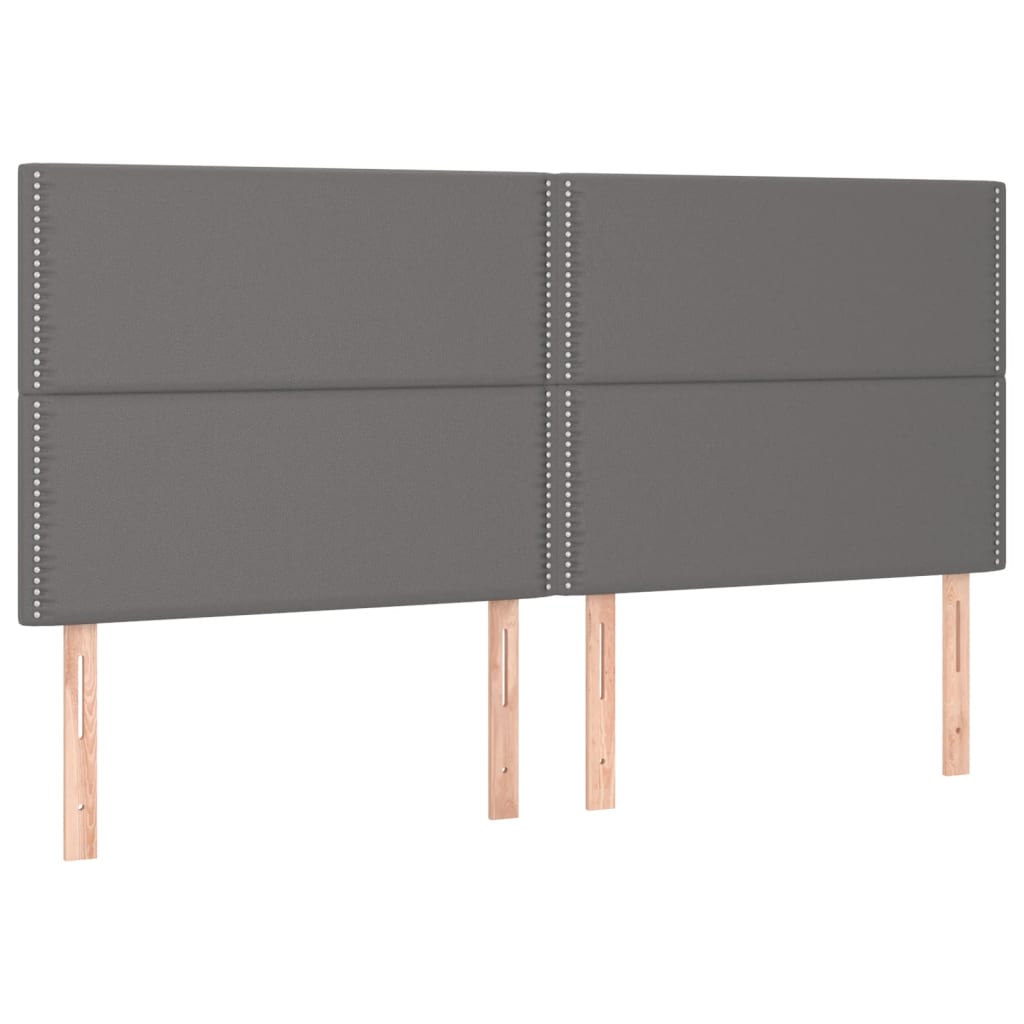Hoofdbord LED 200x5x118/128 cm kunstleer grijs is nu te koop bij PeponiXL, paradijselijk wonen!