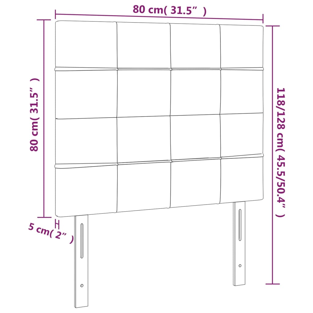 Hoofdbord LED 80x5x118/128 cm stof taupe is nu te koop bij PeponiXL, paradijselijk wonen!
