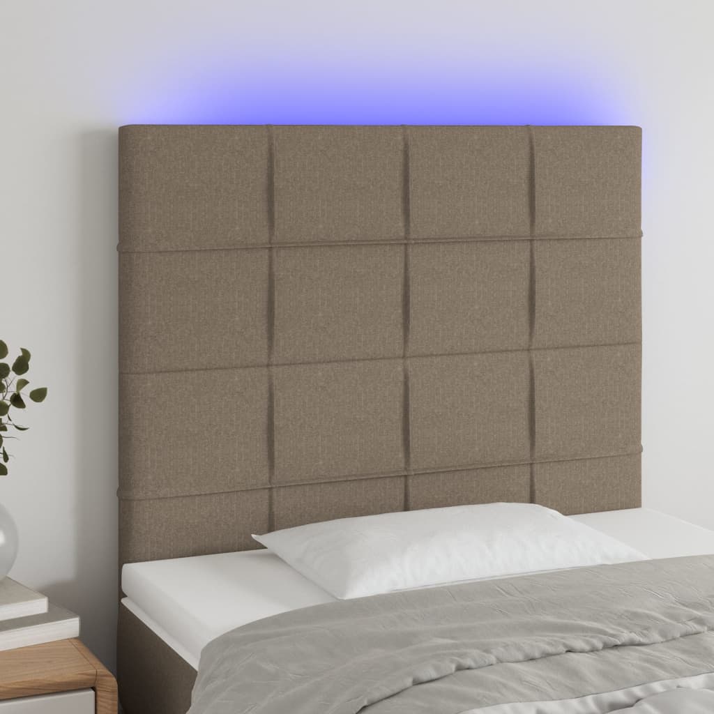 Hoofdbord LED 80x5x118/128 cm stof taupe is nu te koop bij PeponiXL, paradijselijk wonen!