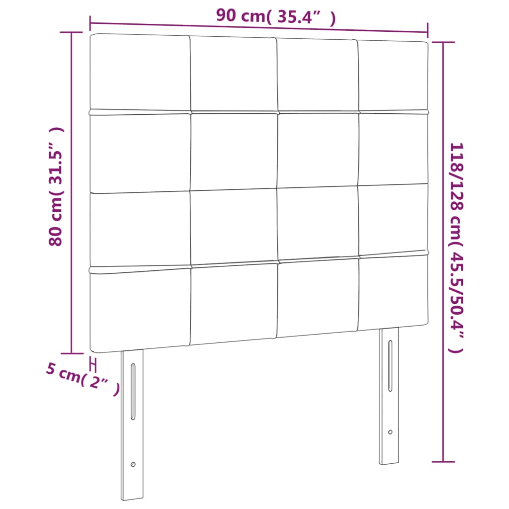 Hoofdbord LED 90x5x118/128 cm stof donkergrijs is nu te koop bij PeponiXL, paradijselijk wonen!