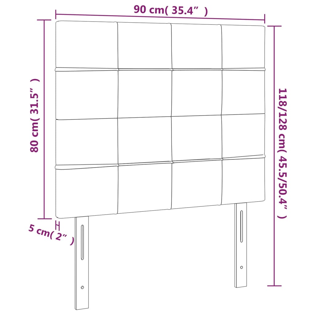 Hoofdbord LED 90x5x118/128 cm stof taupe is nu te koop bij PeponiXL, paradijselijk wonen!