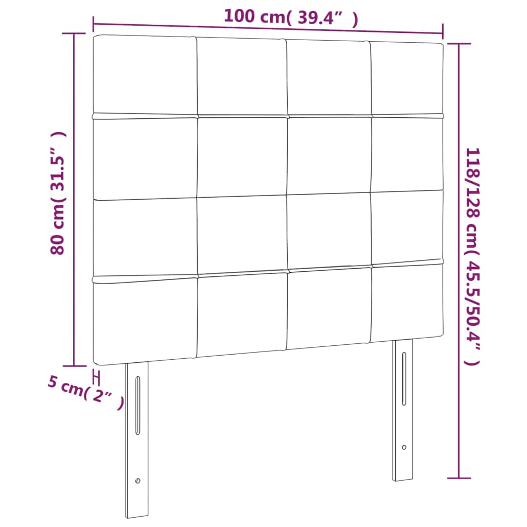 Hoofdbord LED 100x5x118/128 cm stof donkergrijs is nu te koop bij PeponiXL, paradijselijk wonen!