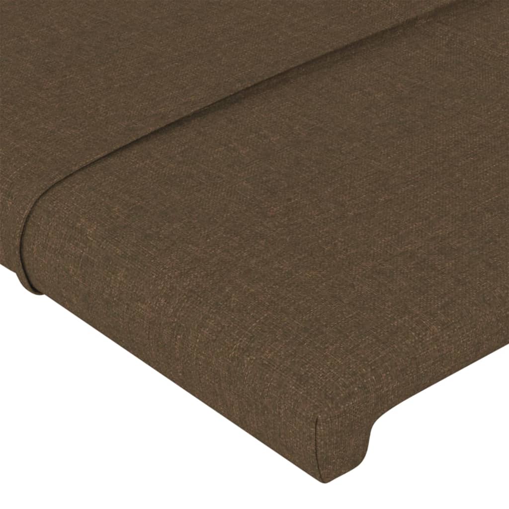Hoofdbord LED 200x5x118/128 cm stof donkerbruin is nu te koop bij PeponiXL, paradijselijk wonen!