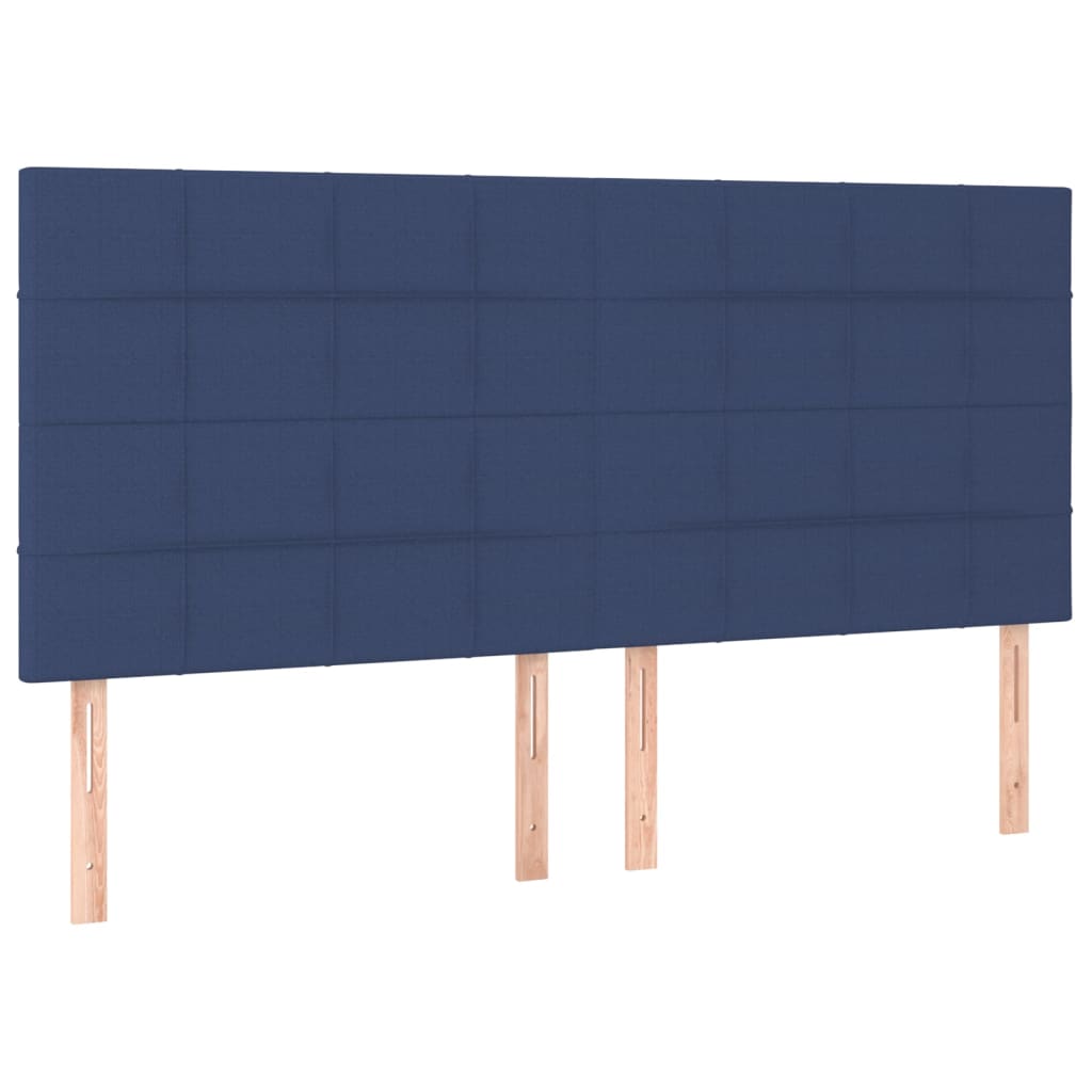 Hoofdbord LED 200x5x118/128 cm stof blauw is nu te koop bij PeponiXL, paradijselijk wonen!
