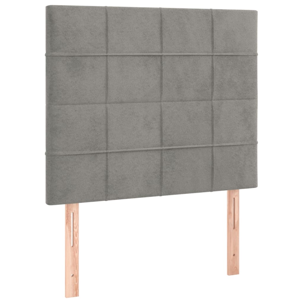 Hoofdbord LED 80x5x118/128 cm fluweel lichtgrijs is nu te koop bij PeponiXL, paradijselijk wonen!