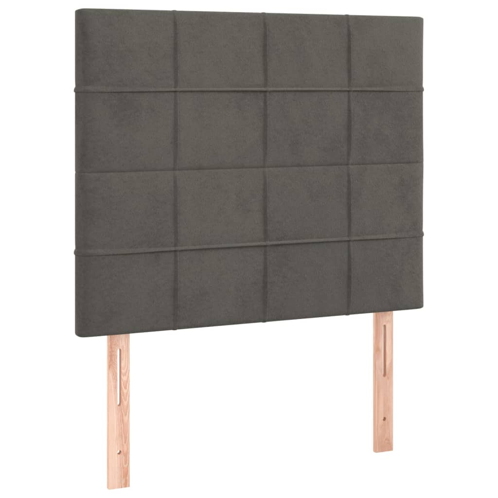 Hoofdbord LED 80x5x118/128 cm fluweel donkergrijs is nu te koop bij PeponiXL, paradijselijk wonen!