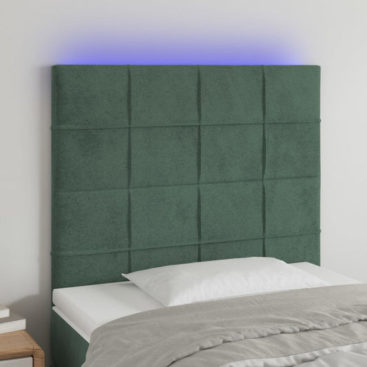 Hoofdbord LED 100x5x118/128 cm fluweel donkergroen is nu te koop bij PeponiXL, paradijselijk wonen!