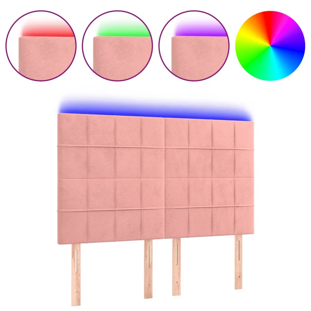 Hoofdbord LED 144x5x118/128 cm fluweel zwart is nu te koop bij PeponiXL, paradijselijk wonen!
