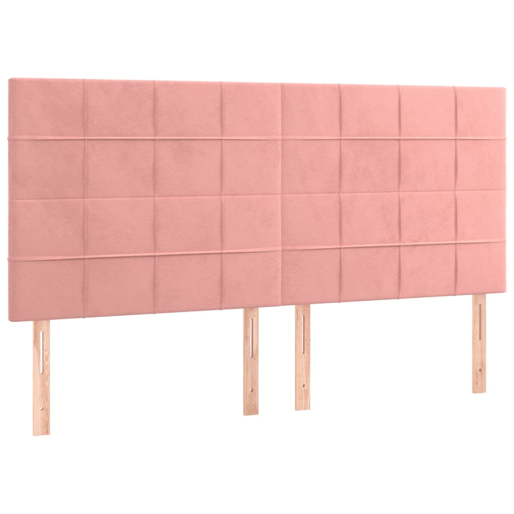 Hoofdbord LED 160x5x118/128 cm fluweel roze is nu te koop bij PeponiXL, paradijselijk wonen!