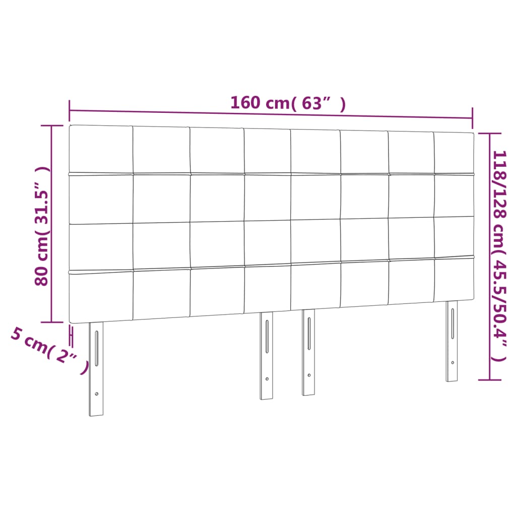 Hoofdbord LED 160x5x118/128 cm fluweel roze is nu te koop bij PeponiXL, paradijselijk wonen!