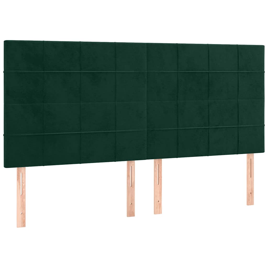 Hoofdbord LED 200x5x118/128 cm fluweel donkergroen is nu te koop bij PeponiXL, paradijselijk wonen!