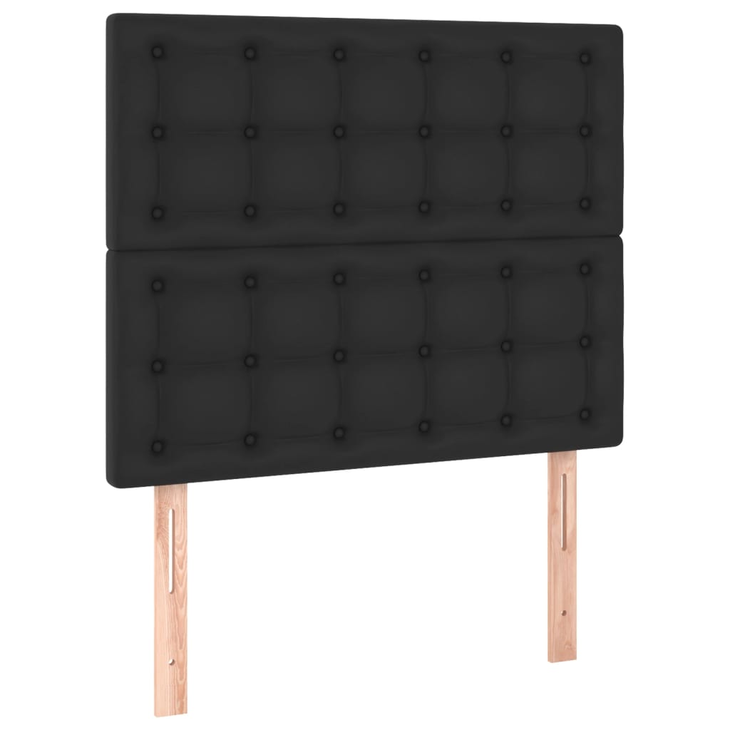 Hoofdbord LED 80x5x118/128 cm kunstleer zwart is nu te koop bij PeponiXL, paradijselijk wonen!