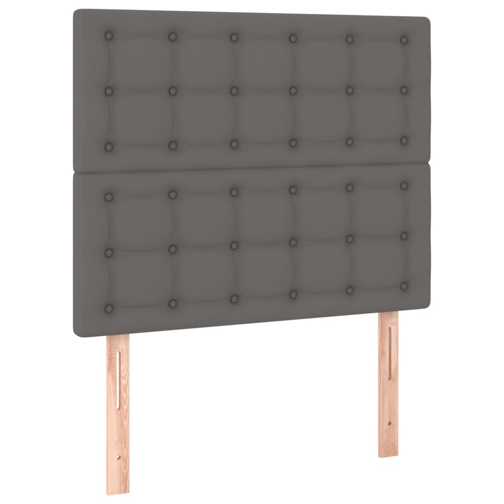 Hoofdbord LED 100x5x118/128 cm kunstleer grijs is nu te koop bij PeponiXL, paradijselijk wonen!