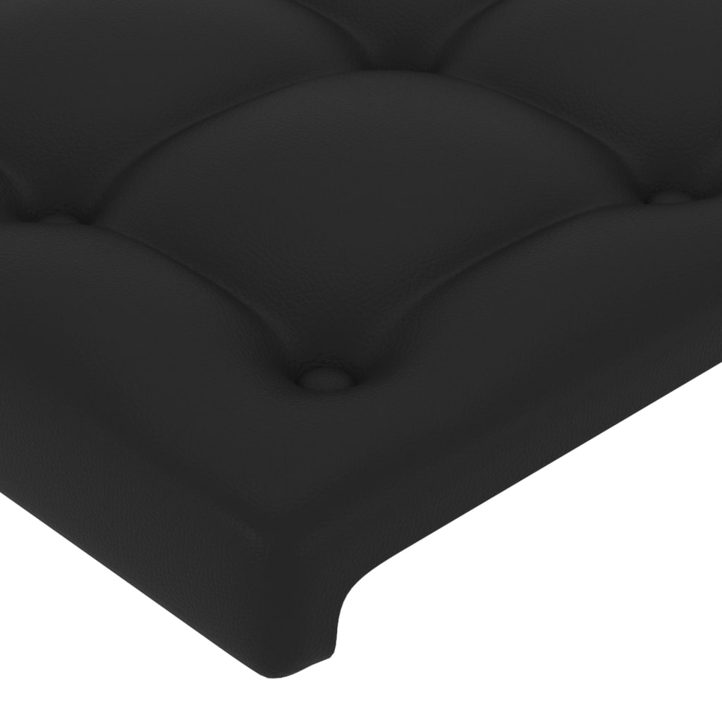 Hoofdbord LED 160x5x118/128 cm kunstleer zwart is nu te koop bij PeponiXL, paradijselijk wonen!