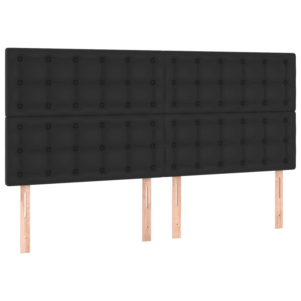 Hoofdbord LED 200x5x118/128 cm kunstleer zwart is nu te koop bij PeponiXL, paradijselijk wonen!