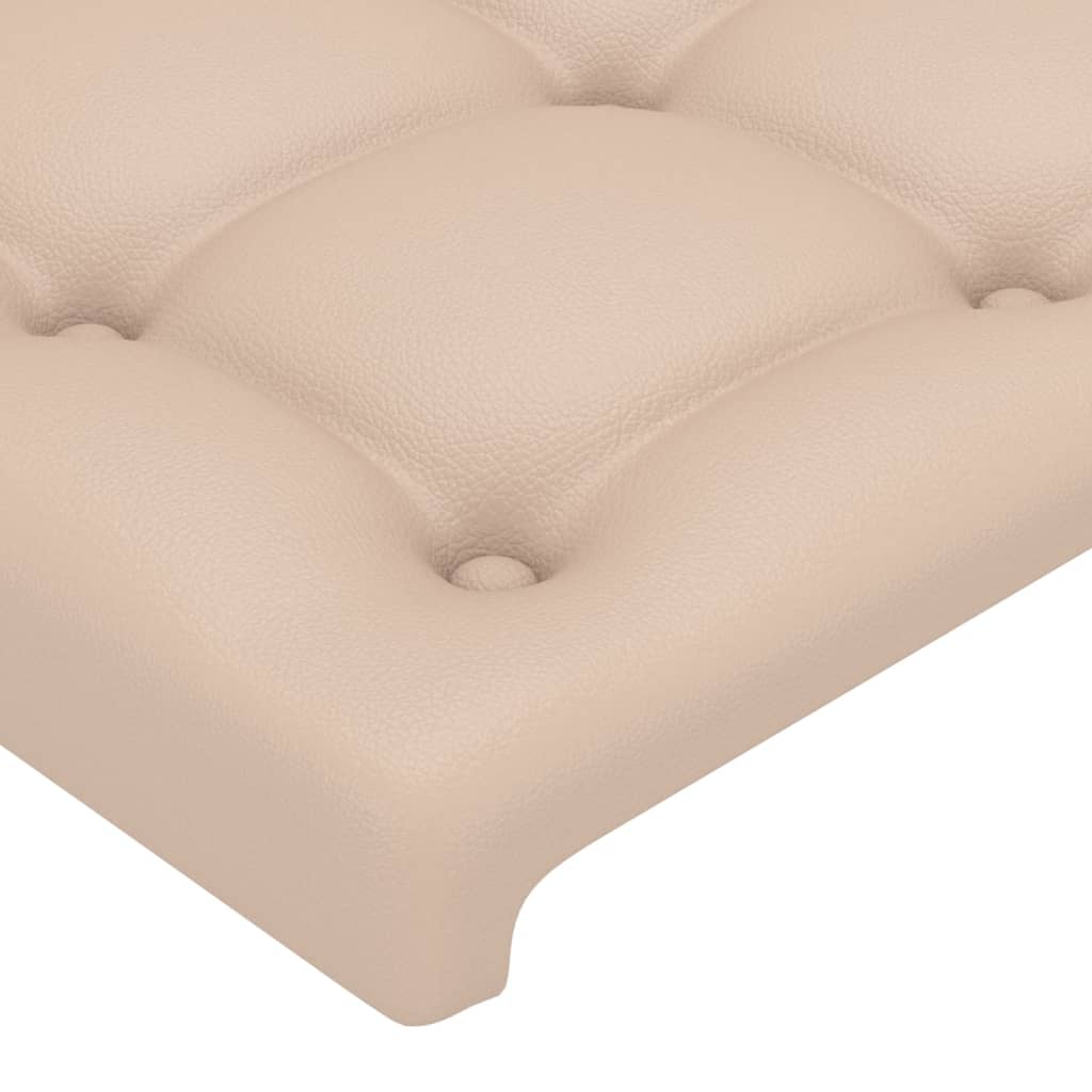 Hoofdbord LED 200x5x118/128 cm kunstleer cappuccinokleurig is nu te koop bij PeponiXL, paradijselijk wonen!