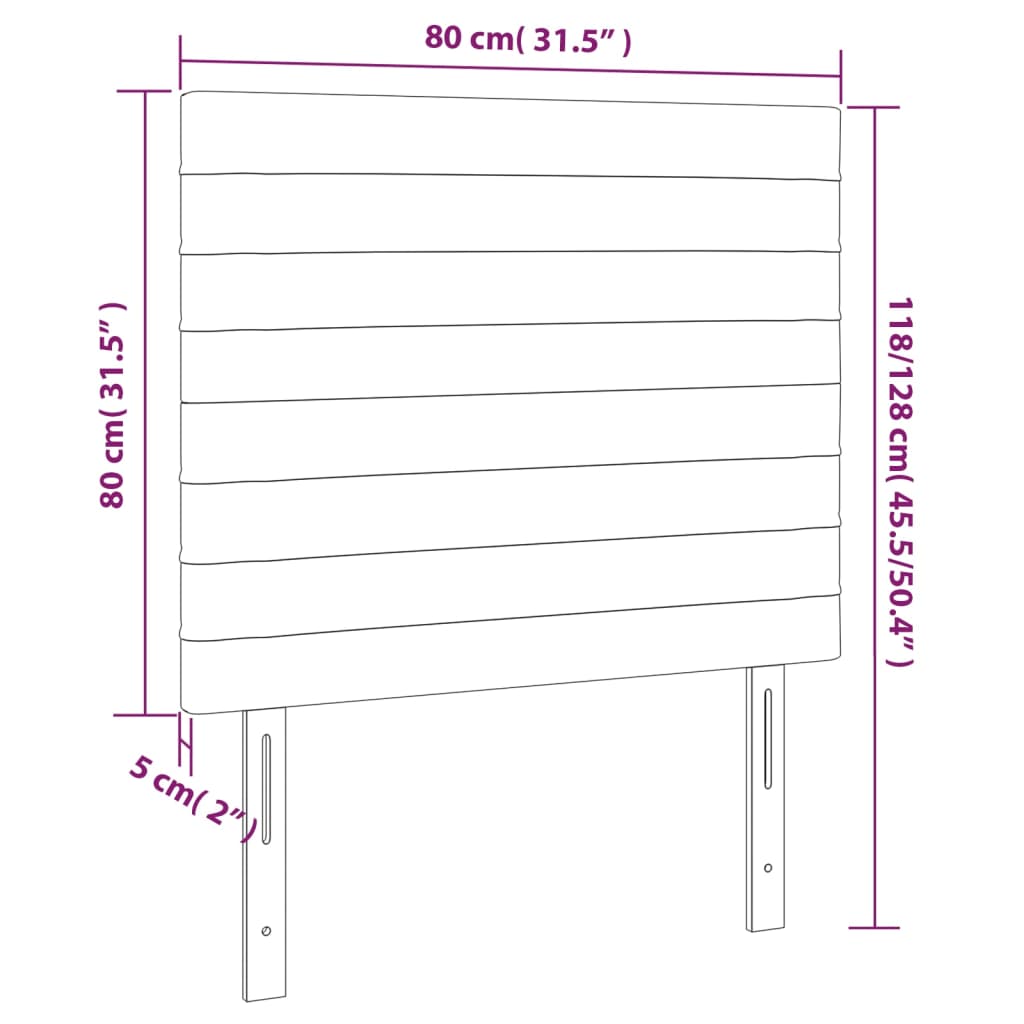 Hoofdbord LED 80x5x118/128 cm stof lichtgrijs is nu te koop bij PeponiXL, paradijselijk wonen!