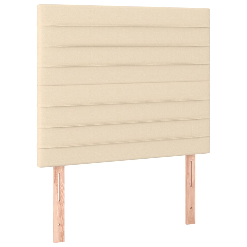 Hoofdbord LED 90x5x118/128 cm stof crèmekleurig is nu te koop bij PeponiXL, paradijselijk wonen!
