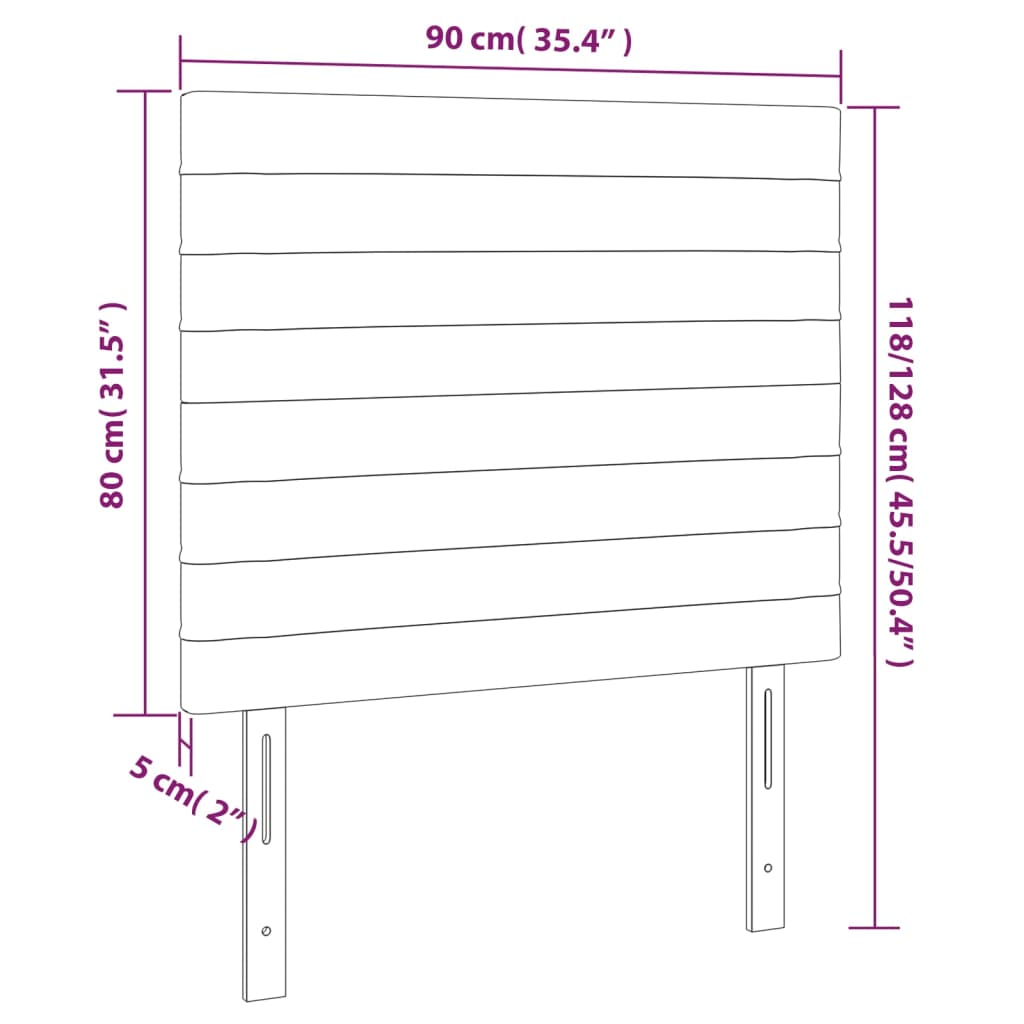 Hoofdbord LED 90x5x118/128 cm stof crèmekleurig is nu te koop bij PeponiXL, paradijselijk wonen!