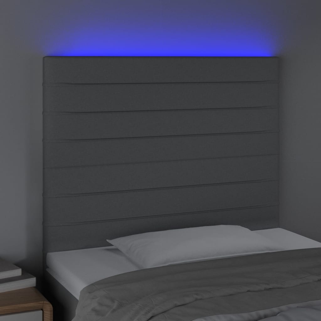 Hoofdbord LED 100x5x118/128 cm stof lichtgrijs is nu te koop bij PeponiXL, paradijselijk wonen!