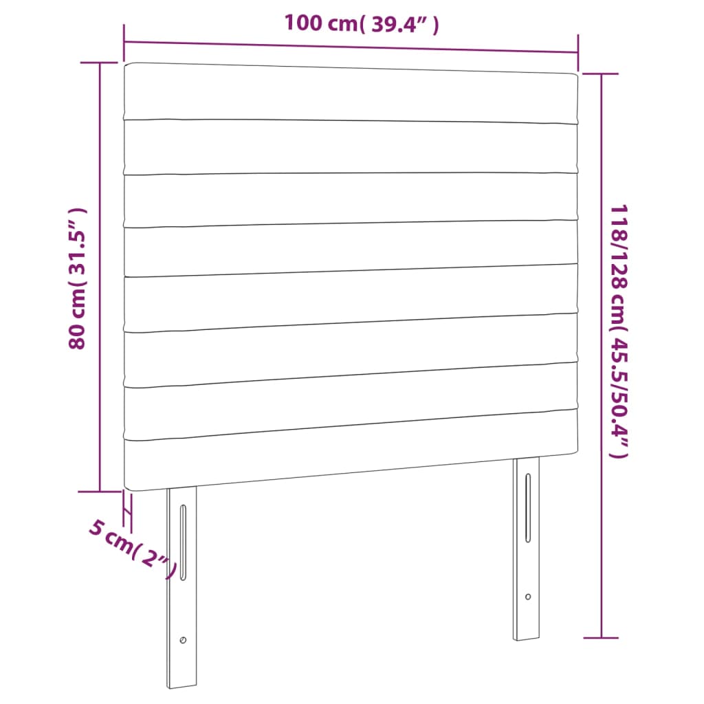 Hoofdbord LED 100x5x118/128 cm stof lichtgrijs is nu te koop bij PeponiXL, paradijselijk wonen!