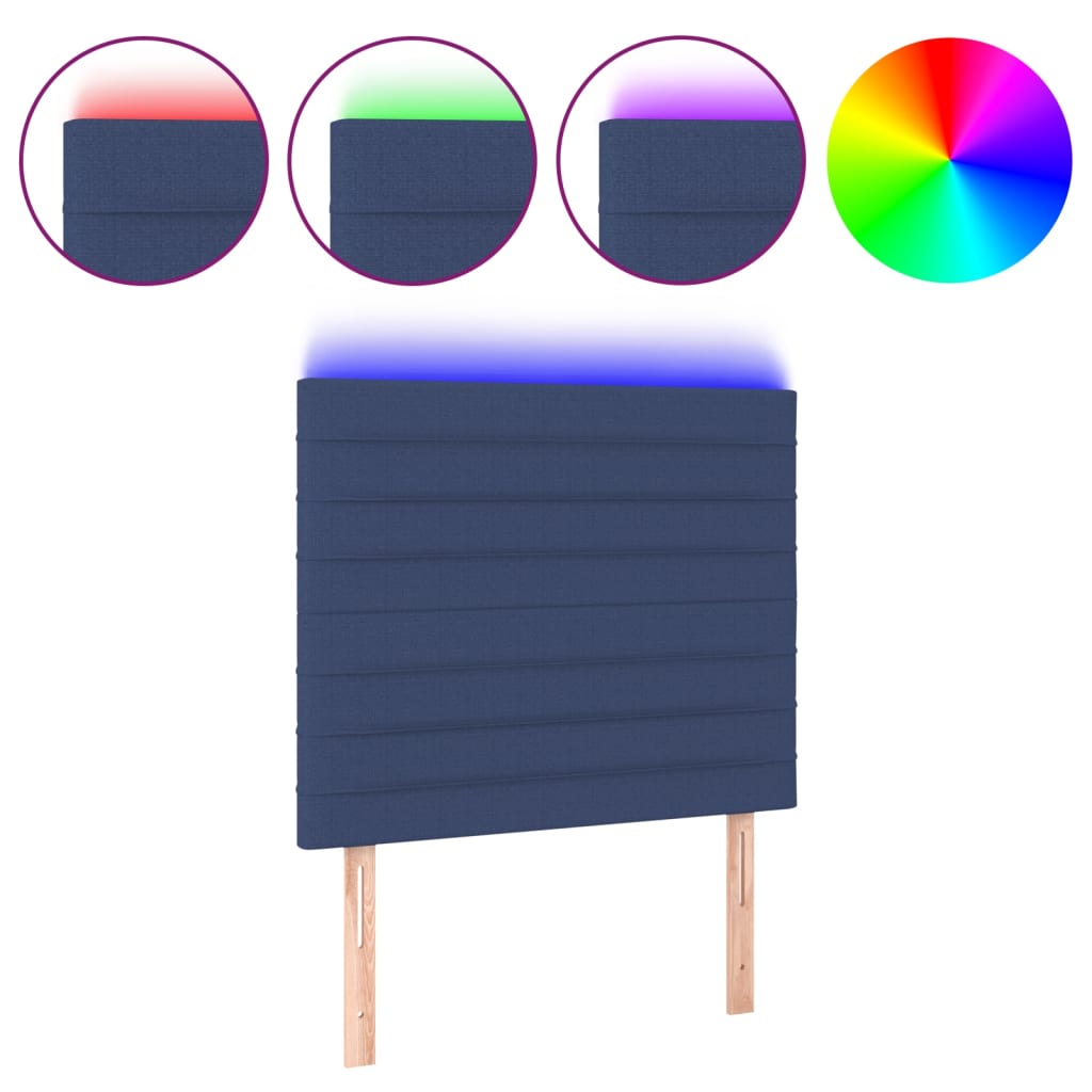 Hoofdbord LED 100x5x118/128 cm stof blauw is nu te koop bij PeponiXL, paradijselijk wonen!