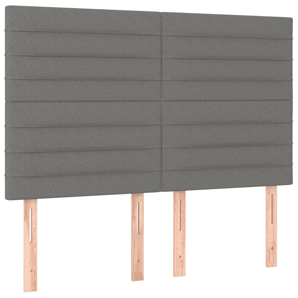 Hoofdbord LED 144x5x118/128 cm stof donkergrijs is nu te koop bij PeponiXL, paradijselijk wonen!
