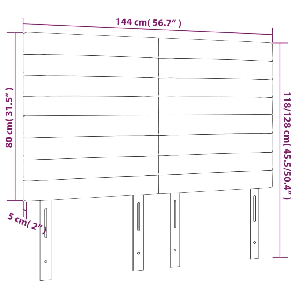 Hoofdbord LED 144x5x118/128 cm stof donkerbruin is nu te koop bij PeponiXL, paradijselijk wonen!