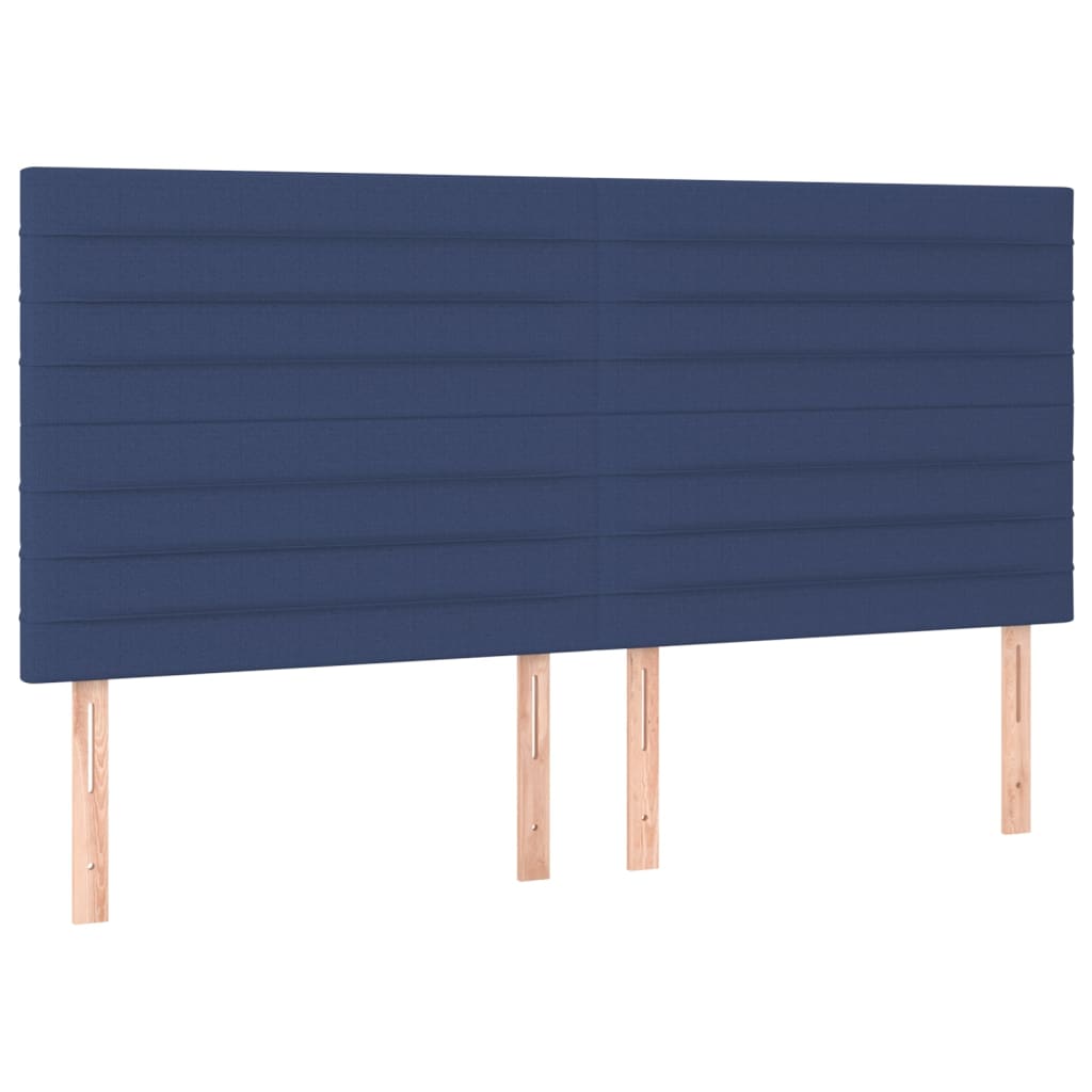 Hoofdbord LED 200x5x118/128 cm stof blauw is nu te koop bij PeponiXL, paradijselijk wonen!