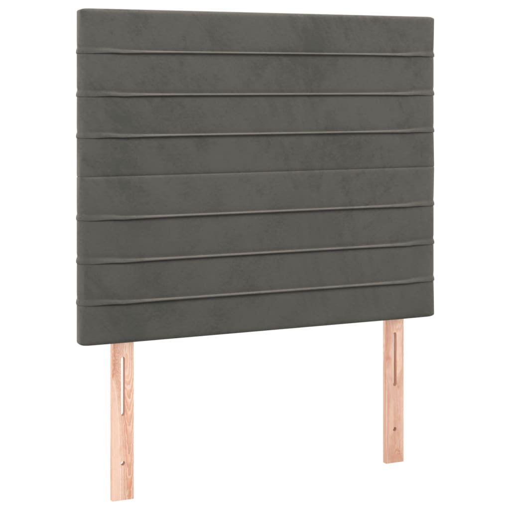 Hoofdbord LED 90x5x118/128 cm fluweel donkergrijs is nu te koop bij PeponiXL, paradijselijk wonen!