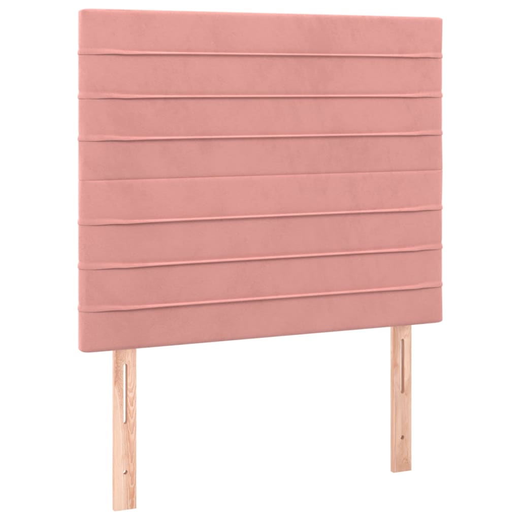 Hoofdbord LED 90x5x118/128 cm fluweel roze is nu te koop bij PeponiXL, paradijselijk wonen!
