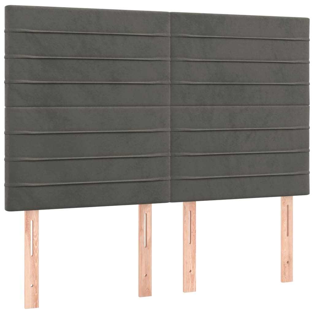 Hoofdbord LED 144x5x118/128 cm fluweel donkergrijs is nu te koop bij PeponiXL, paradijselijk wonen!