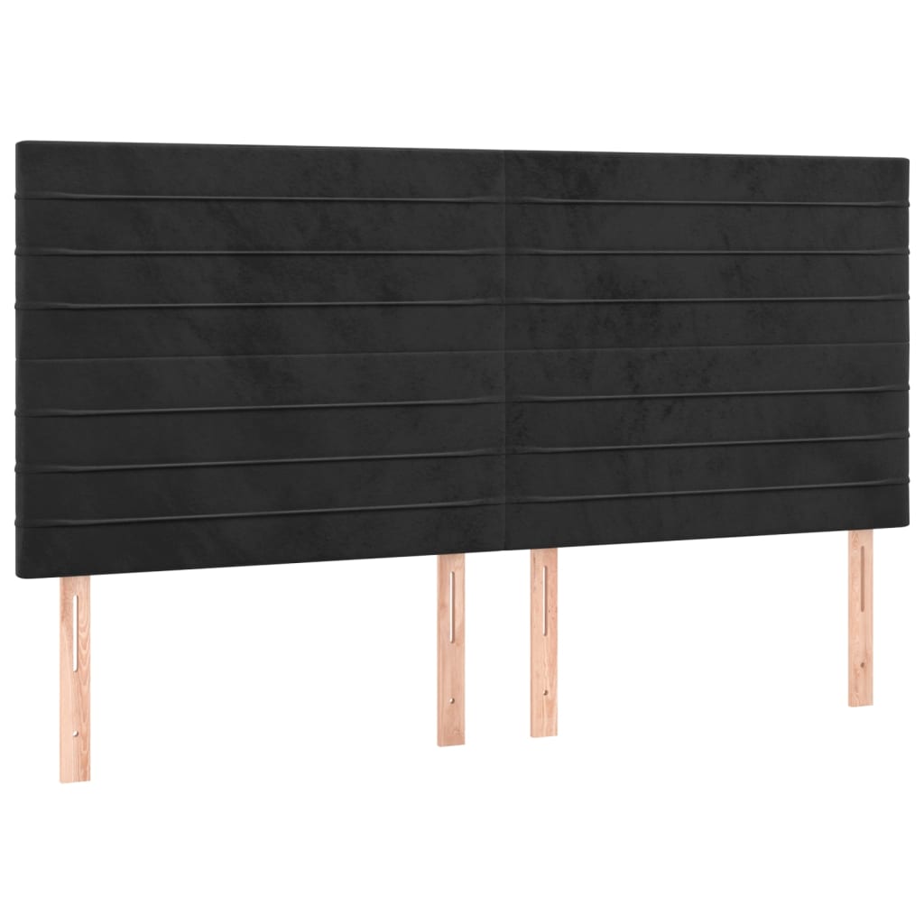 Hoofdbord LED 180x5x118/128 cm fluweel zwart is nu te koop bij PeponiXL, paradijselijk wonen!