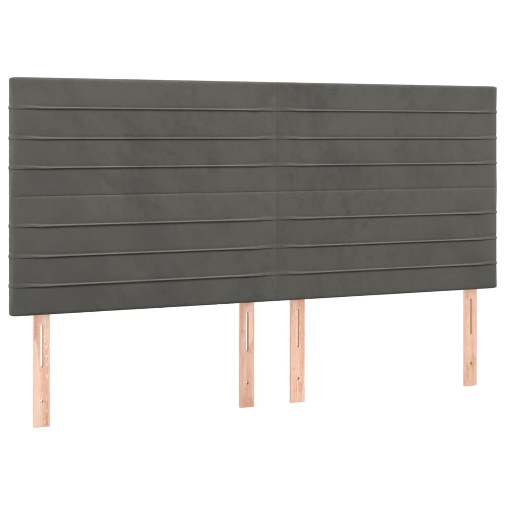 Hoofdbord LED 200x5x118/128 cm fluweel donkergrijs is nu te koop bij PeponiXL, paradijselijk wonen!