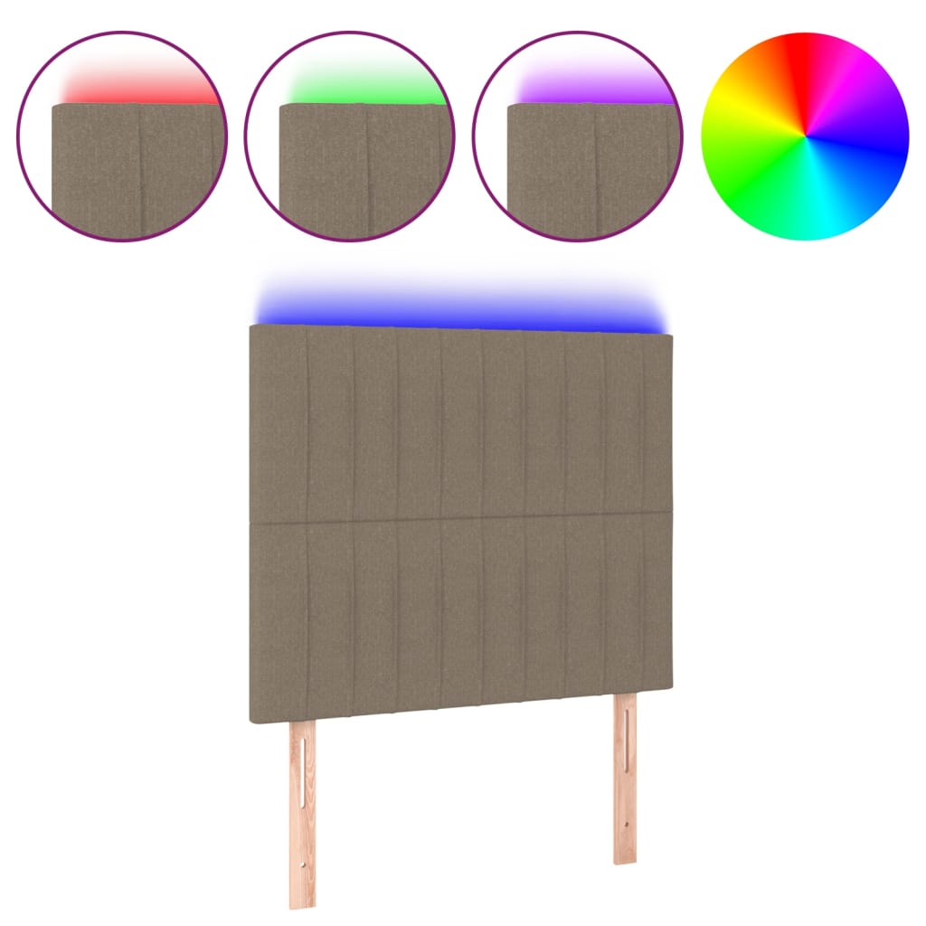 Hoofdbord LED 80x5x118/128 cm stof taupe is nu te koop bij PeponiXL, paradijselijk wonen!