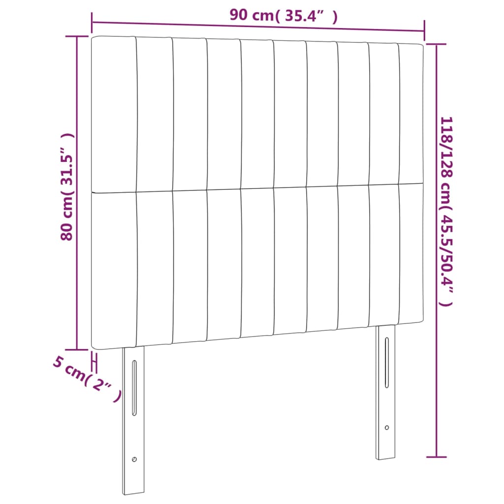 Hoofdbord LED 90x5x118/128 cm stof donkergrijs is nu te koop bij PeponiXL, paradijselijk wonen!