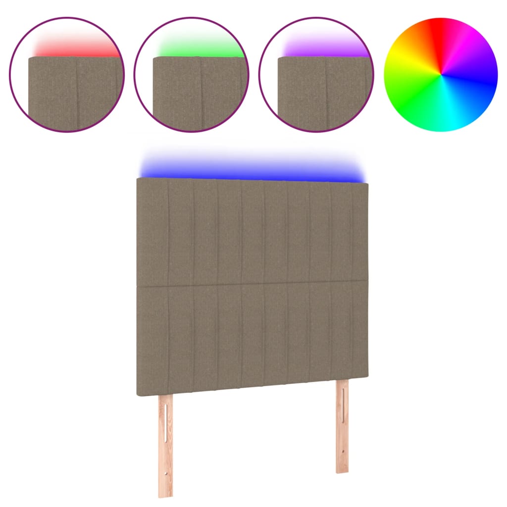 Hoofdbord LED 90x5x118/128 cm stof taupe is nu te koop bij PeponiXL, paradijselijk wonen!