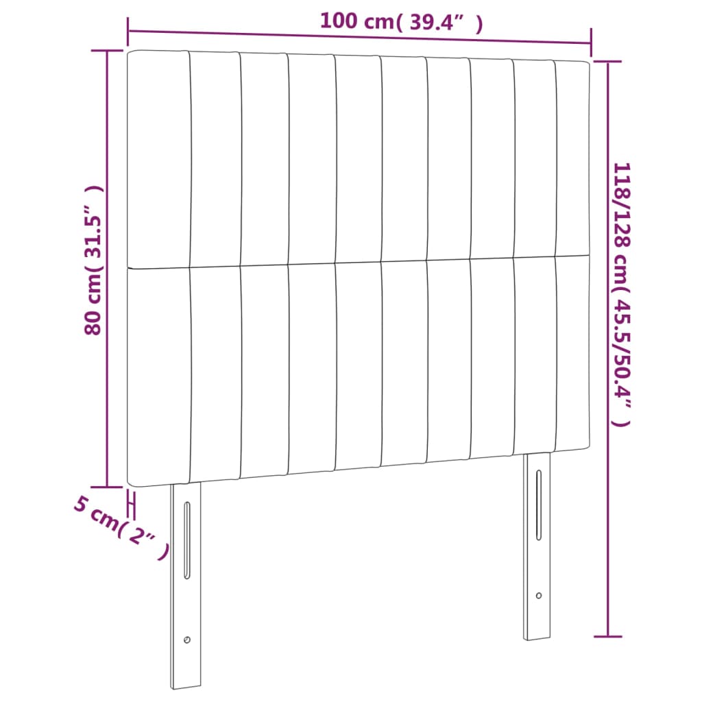 Hoofdbord LED 100x5x118/128 cm stof donkergrijs is nu te koop bij PeponiXL, paradijselijk wonen!