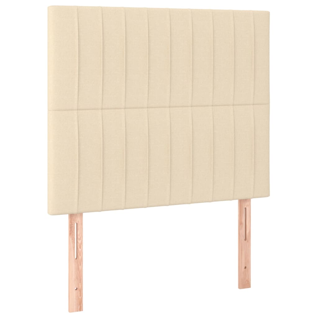 Hoofdbord LED 100x5x118/128 cm stof crèmekleurig is nu te koop bij PeponiXL, paradijselijk wonen!