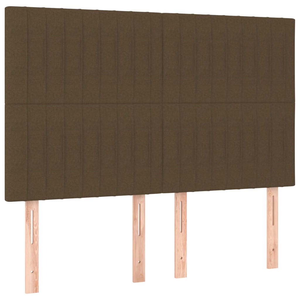 Hoofdbord LED 144x5x118/128 cm stof donkerbruin is nu te koop bij PeponiXL, paradijselijk wonen!